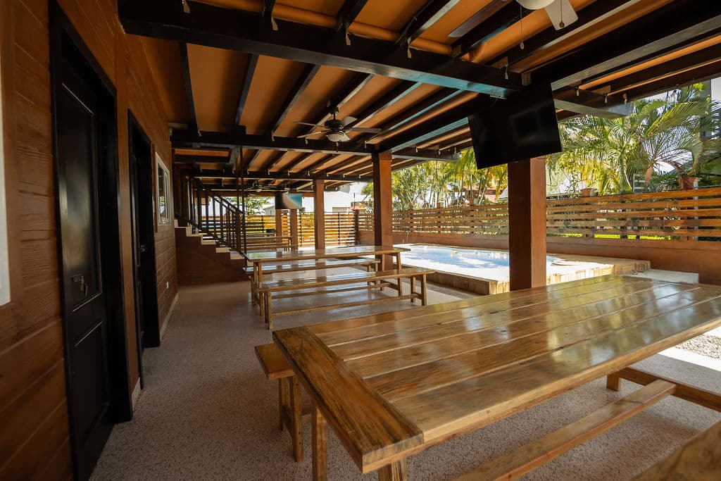 Área social de la villa